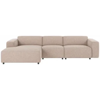 Rowico Willard venstrevendt chaiselong sofa i polyester 312 x 161 cm - Sort/Lys beige – Rowico Home