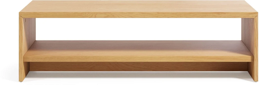 Sofabord Kave Home Abilen moderne nordisk design 120x60x35 cm natur MDF og egetræsfinér FSC-certificeret