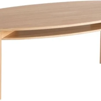 Sofabord Oscarssons Möbel Celia i massivt lakeret egetræ 140×56×50 cm med underhylde