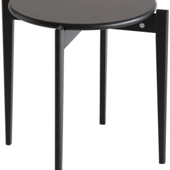 Sofabord Oscarssons Möbel Tilia - Rundt kaffebord i massivt sortbejdset egetræ Ø51 x H48 cm