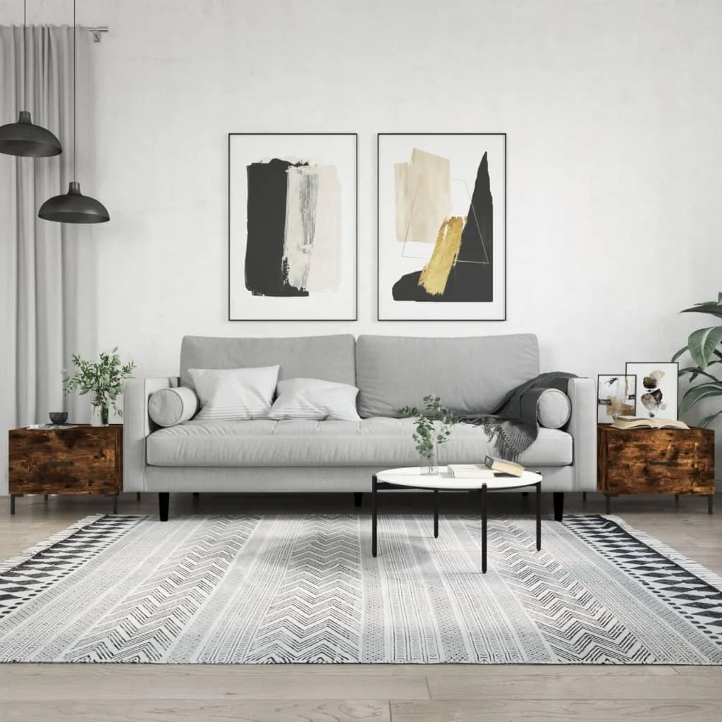 Sofaborde 2 stk. 50 x 50 x 40 cm - røget egetræ – Boligcenter