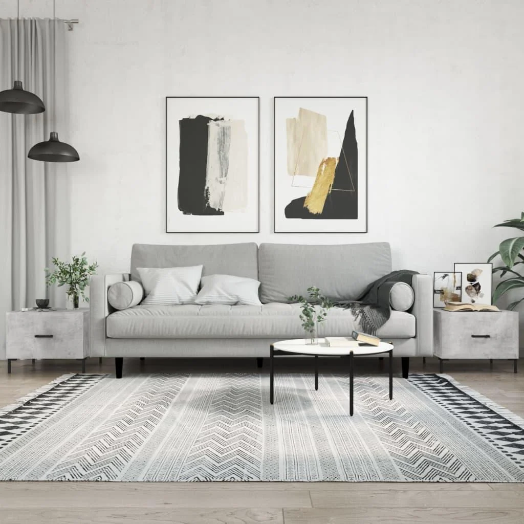 Sofaborde med skuffe 2 stk. 50 x 50 x 40 cm - betongrå – Boligcenter