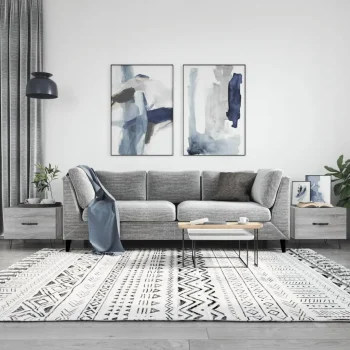 Sofaborde med skuffe 2 stk. 50 x 50 x 40 cm - grå sonoma-eg – Boligcenter