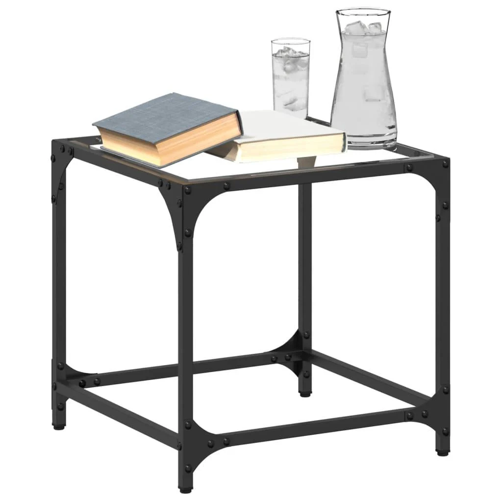 Sofaborde med transparent glasbordplade 2 stk. 40 x 40 x 40 cm – Boligcenter