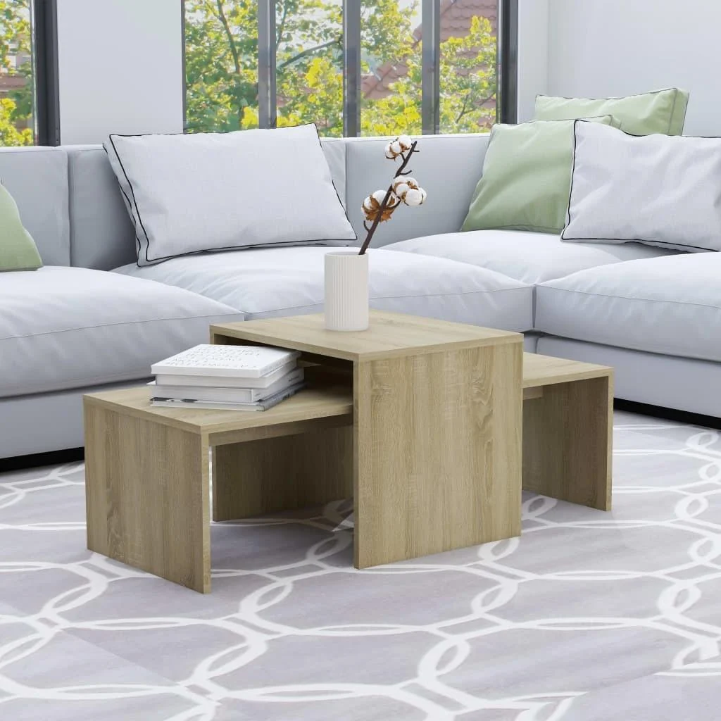 Sofabordssæt 100 x 48 x 40 cm - sonoma-eg – Boligcenter