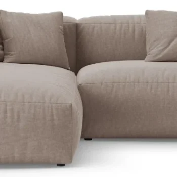 Sovesofa chaiselong Micadoni Martina, venstrevendt, mørk beige Boston strukturstof, B280 cm, soveplads 145×220 cm