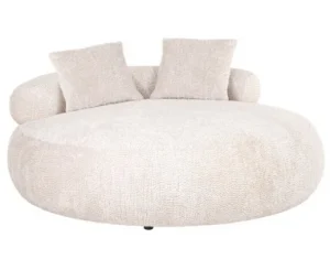 Tivola rund daybed i chenille Ø167 cm - Creme – Richmond Interiors
